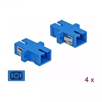 Optiskās šķiedras adapteris SC iekšējā vītne uz SC iekšējo vītni, DELOCK 85990, zils, iepakojumā 4 gab.