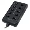 Logilink UA0125 USB centrmezgls 10 portu USB 2.0 ar strāvas adapteri 3,5 A, | Logilink