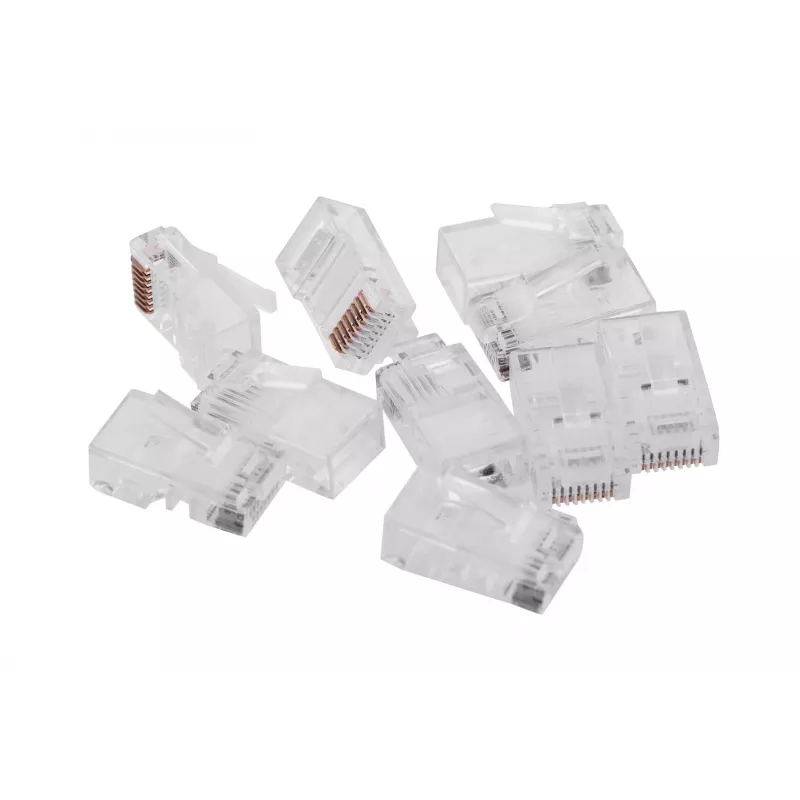 RJ45 spraudnis GEMBIRD PLUG3UP6/100, Cat5, taisns vīrišķais, caurspīdīgs, apzeltīti kontakti, iepakojumā 100