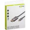 USB adaptera kabelis, USB-C spraudnis > DisplayPort spraudnis, 4K 60Hz (melns/sudraba, 1 metrs, pīts kabelis)