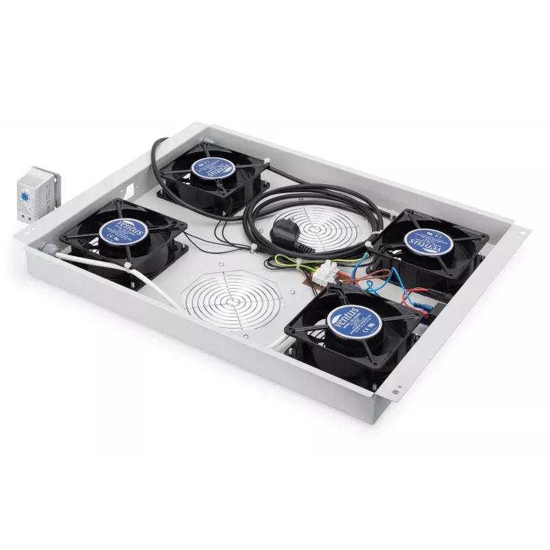 Digitus DN-19 FAN-4-SRV produkts pelēkā krāsā