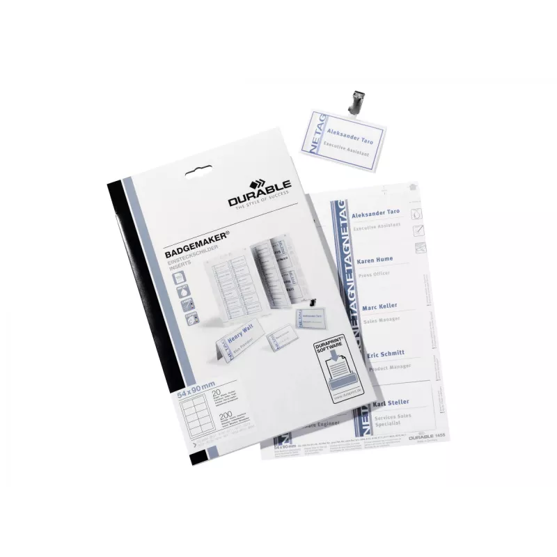Etiķete Durable 1455-02 Balta