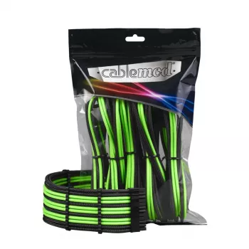 Iekšējais strāvas kabelis Cablemod CM-PCAB-BKIT-NKKLG-3PK-R melns zaļš
