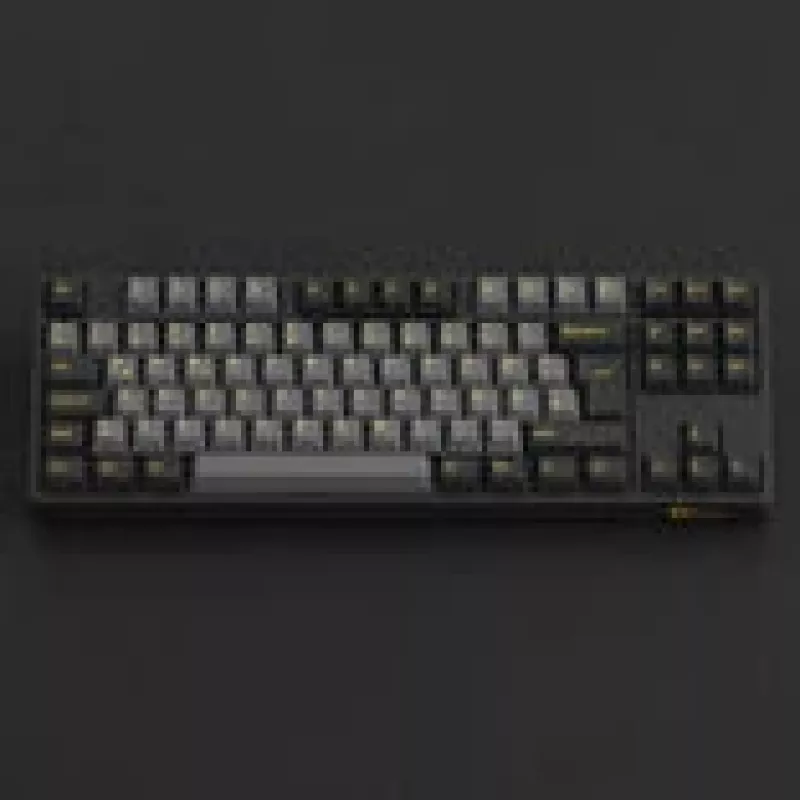 Mehāniskā spēļu tastatūra AKKO Melns & Gold 5087S, Akko V3 Cream dzeltena Pro slēdži, RGB apgaismojums