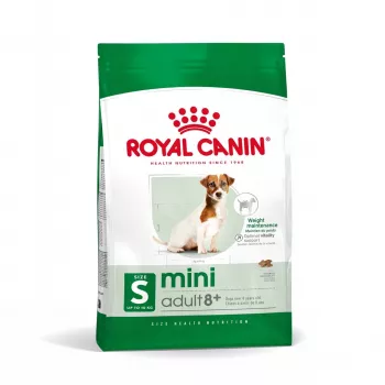 Sausā suņu barība Royal Canin Mini Adult 8+ Senior ar mājputnu gaļu un rīsiem, dārzeņiem, 8 kg, mazu šķirņu suņiem (5–10 kg)