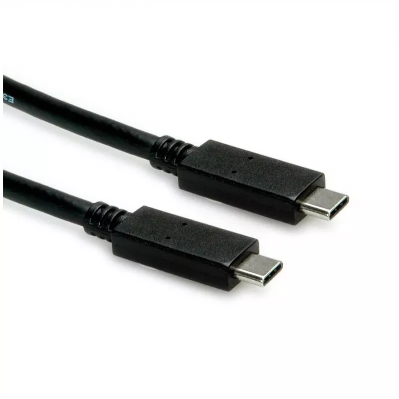 USB kabelis ROLINE 11.02.9056 0,5 m USB 3.2 Gen 2 10 Gbit/s USB C melns
