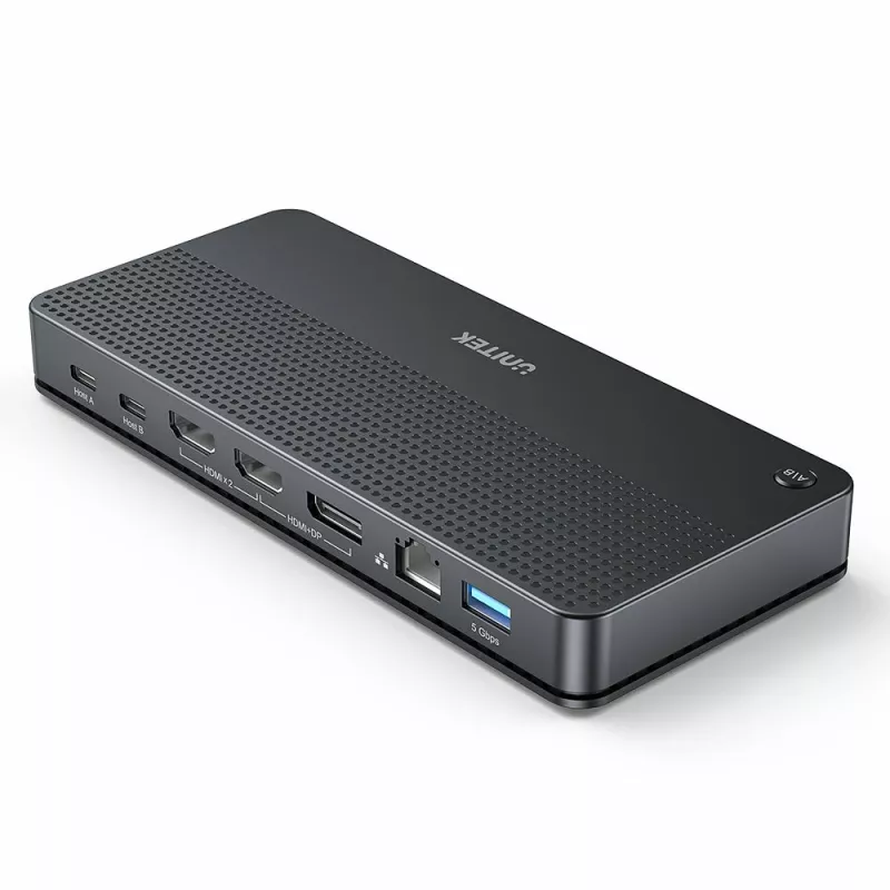 Dokstacija UNITEK D1103A01 USB4 vadu melna 100W strāvas padeve