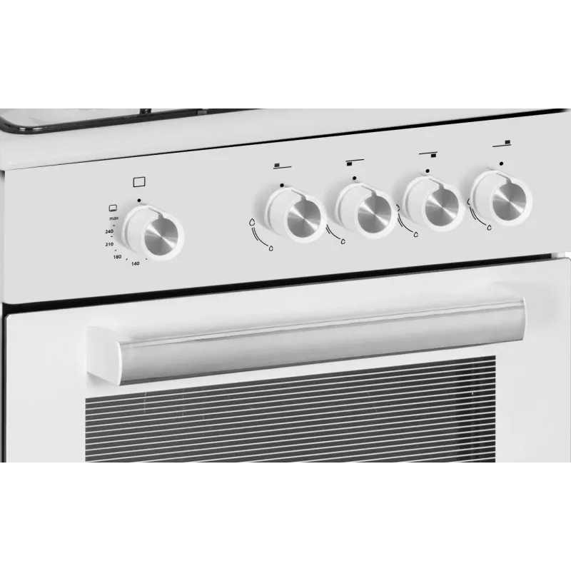 Simfer plīts 4401SGRBB Plīts virsmas veids Gāze Cepeškrāsns veids Gāze Balta Platums 50 cm 49 L Dziļums 55 cm