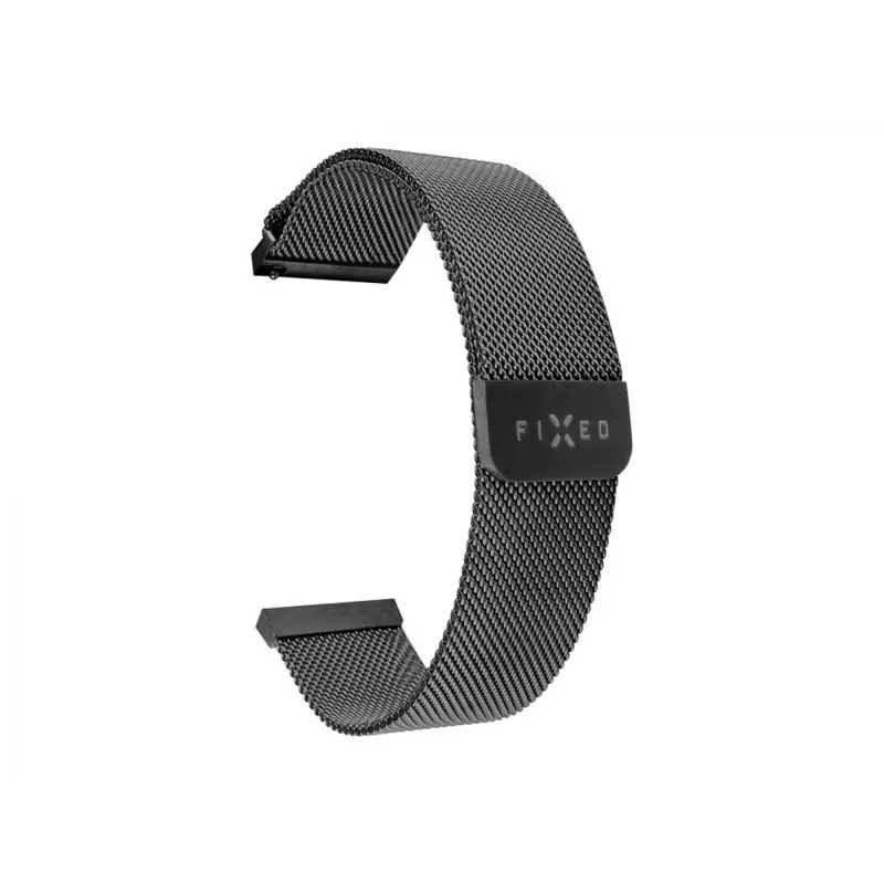 Pulksteņa siksniņa FIXED Mesh Strap FIXMEST-18MM-BK 18 mm ātri atvienojams melns metāla siets