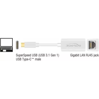 Klēpjdatora dokstacija DeLOCK 65906 USB Type-C balta