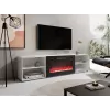 RTV skapis POLO 200x33x50.5 balts + kamīns melns