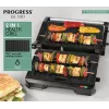Elektriskais 2-in-1 veselības grils Progress EK5854PVDE ar nepiedegošām plāksnēm un regulējamu temperatūru