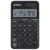 Pamata kalkulators CASIO SL-310UC-BK — 10 ciparu, ar baterijām/saules enerģiju, nodokļu un peļņas funkcijas, kabatas izmērs (70×118×8,4 mm), melns