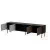 TV skapītis cama meble CORTINA 4D 200x40x55 cm, melna virsma, riekstkoka priekšpuses