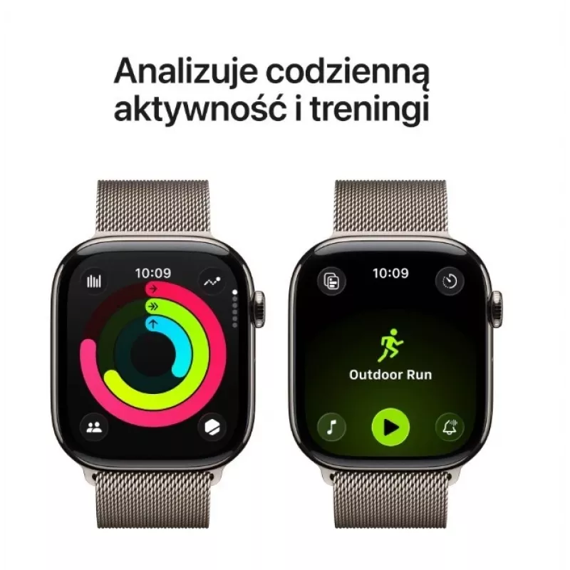 Apple Watch Series 11 GPS + Cellular 42mm dabīga titāna korpuss ar dabīgu Milānas cilpu