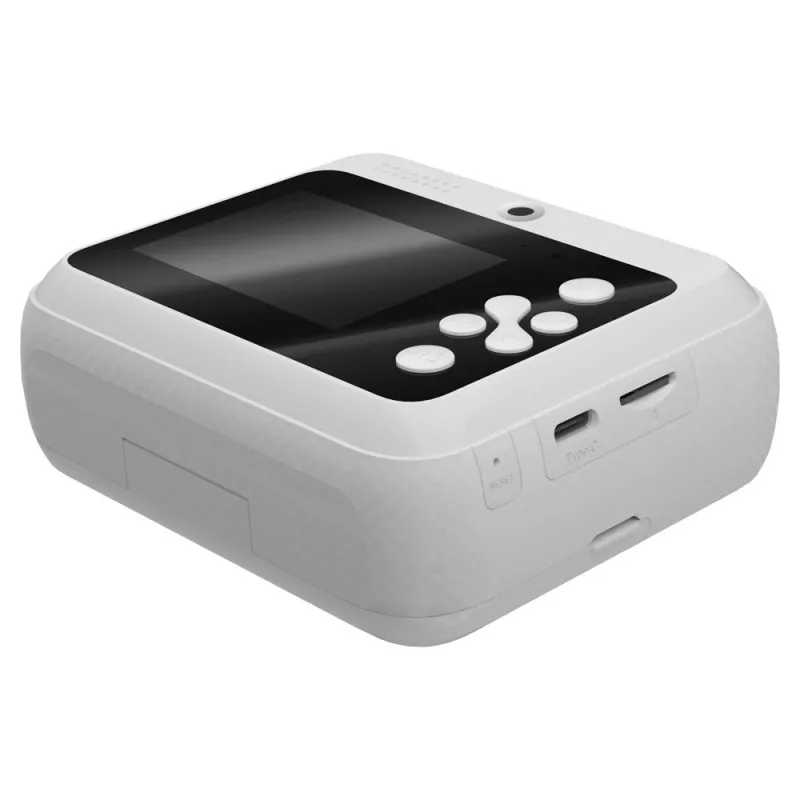 Momentfoto kamera bērniem SAVIO AN-01, balta, 2,4 collu LCD, MicroSDHC līdz 32 GB, USB-C, 1200 mAh akumulators, bez iebūvētas zibspuldzes