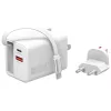 Iekštelpu USB-C/USB-A ātrais lādētājs 4smarts 541065 — Universāls AC 100–240V, Max 20V, 0,7 m kabelis, balts