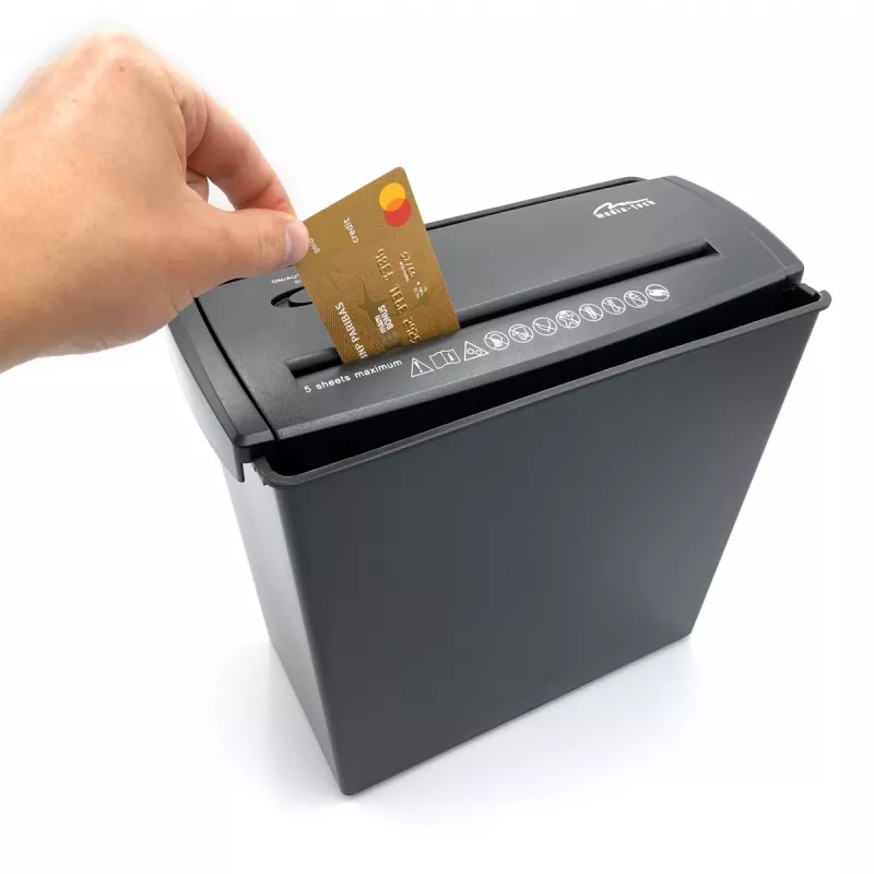 SHREDDER - Dokumentu smalcinātājs. Griež papīru, foliju, CD/DVD diskus, kredītkartes. (MT215)