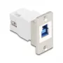 Keystone modulis DELOCK 67337 panelī montējams USB Type-B uz USB Type-A 5 Gbps, sudraba/balts