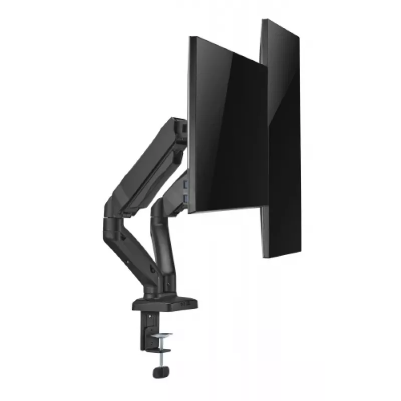 Monitora roka up up Ekonomiskais Interaktīvais Līdzsvara Divkāršais Monitora Roka Matēta Melna VESA 75x75/100x100