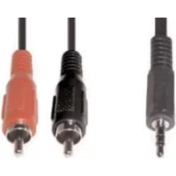 Audio kabelis e+p B 113 1,5m 2xRCA 3,5mm Melns