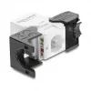 Keystone modulis DELOCK RJ45 uz LSA Cat.6 UTP bez instrumentiem, plakana konstrukcija, 16.2×28.2×19.4 mm, melns/balts