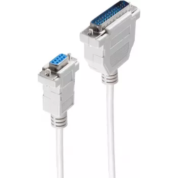 Seriālais kabelis ShiverPeaks BS78065-3 pelēks 3m DB-9 DB-25
