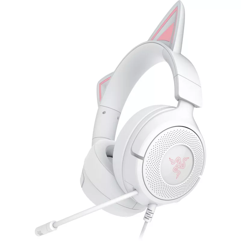 Austiņas Razer Kraken Kitty V3 X — spēļu austiņas ar RGB apgaismojumu, vieglu dizainu, iebūvētu mikrofonu