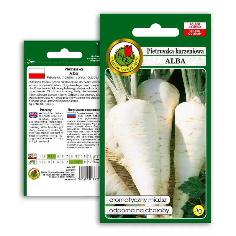Sēklas – pastinaks (Pietruszka Korzeniowa Alba) 3 g iepakojums no Seklos LT