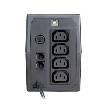 UPS ORVALDI I650 0,6 kVA (360 W) ar LCD displeju un USB, 4x IEC izejas