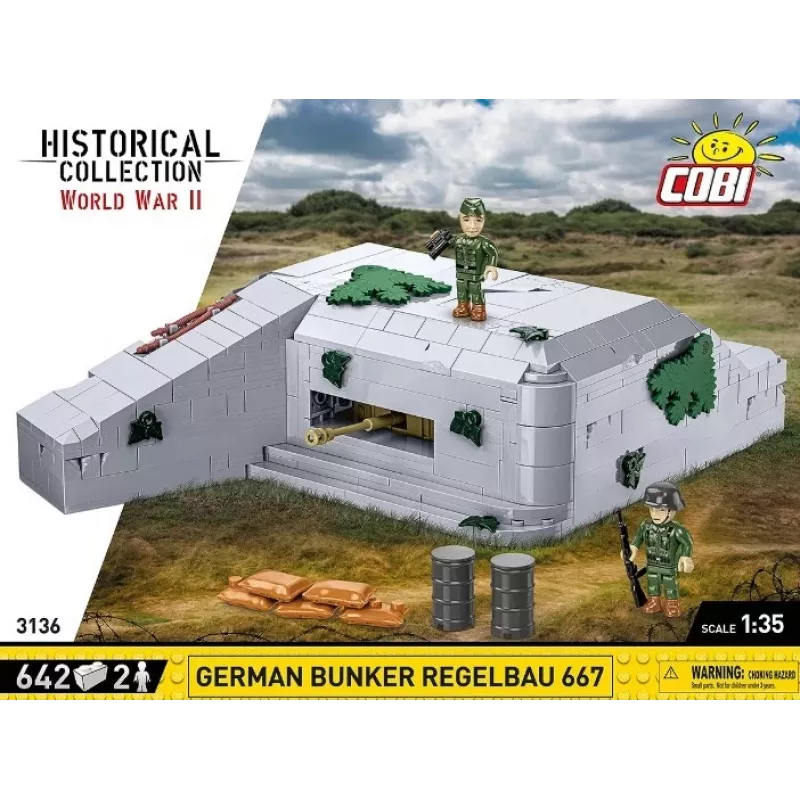 Konstruktoru komplekts Cobi Vācu bunkurs Regelbau 667/642 modelis COBI-3136 – detalizēts klucīšu komplekts