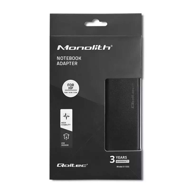Barošanas adapteris Qoltec 51555 iekštelpām 65 W melns