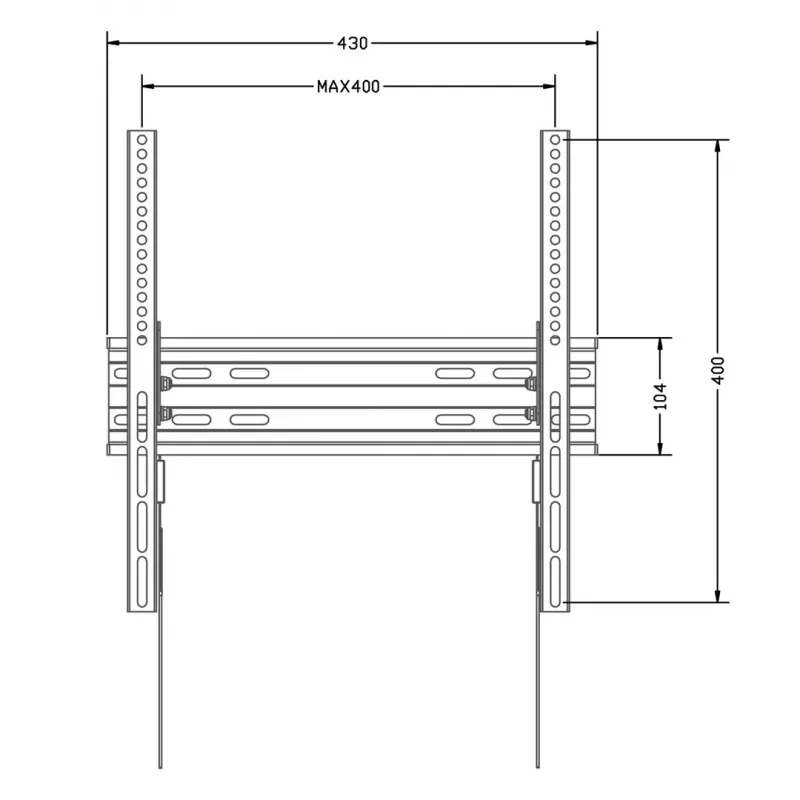 Sienas televizora stiprinājums MACLEAN MC-748A VESA 100x100–400x400 mm, noliecams, melns, slodze līdz 45 kg
