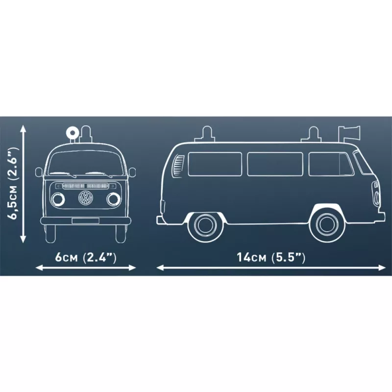 Konstruktora rotaļlieta Cobi Volkswagen T2b ugunsdzēsēju mašīna mērogā 1:35, sarkana
