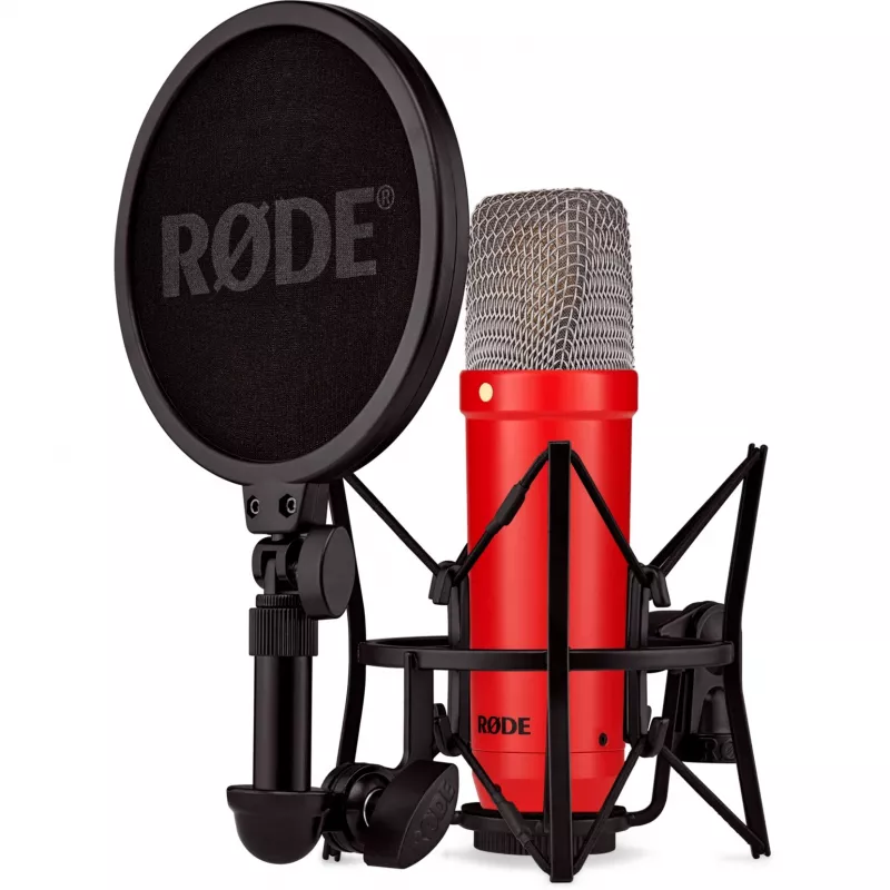Studijas kondensatora mikrofons RØDE NT1 Signature Red — kardioīds, 20–20000 Hz, -32 dB jutība, XLR (3 kontaktu), 313 g