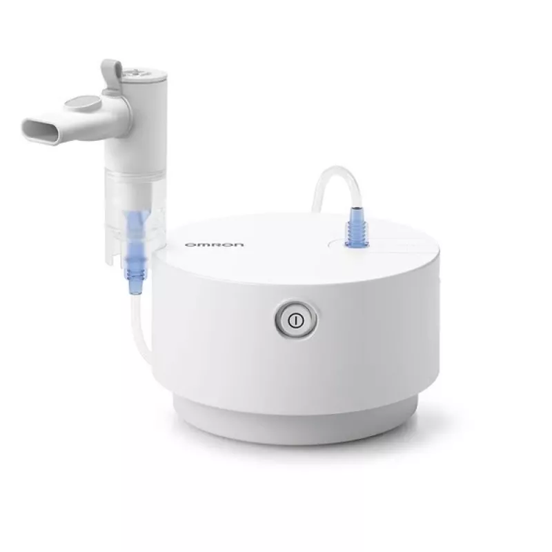 Galda miglinātājs Omron C28P ar 10 ml/min ietilpību, 2,65 µm daļiņu izmēru, balts, izmēri 265×195×143 mm