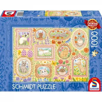 Puzle schmidt spiele Noble Cats in Blossom, 1000 gabaliņi, modelis 59792