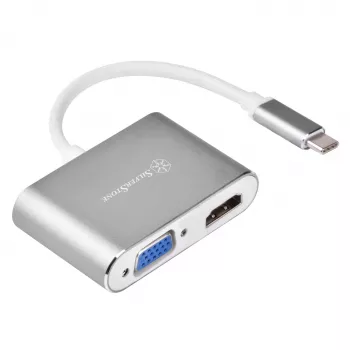 Ārējais video adapteris SILVERSTONE EP16 USB-C 3.1 ar HDMI un VGA izejām