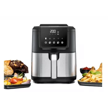 Karstā gaisa fritieris Rommelsbacher FRH 1500 — 5 L, 1500 W, nerūsējošais tērauds/melns