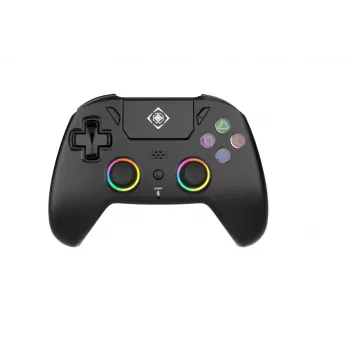 Bezvadu spēļu kontrolieris DELTACO GAM-189 RGB Hall Effect melns — bezvadu, RGB apgaismojums, Hall efekta sensori