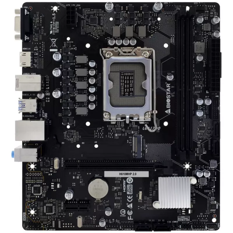 Biostar H610MHP 2.0 mātesplate Intel H610 LGA 1700 Micro ATX
