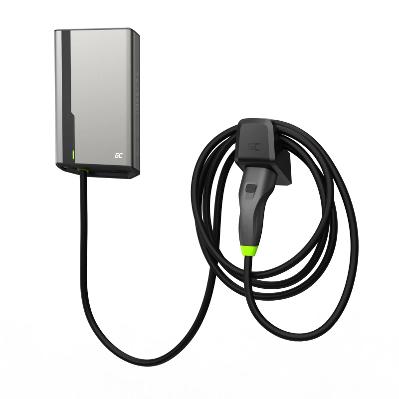 Wallbox zaļa Cell GC EVGC021B2275 3.6-22 kW 7.5 m NFC pelēks alumīnijs