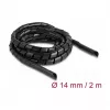 DeLOCK spirālveida šļūtene elastīga 2 m x 14 mm melna polietilēns