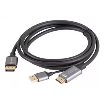 Lanberg CA-HDDP-20CU-0018-BK video kabeļa adapteris 1.8 m DisplayPort HDMI + USB melns, sudraba