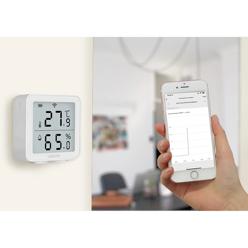 LogiLink SC0116 higrometrs psihrometrs iekštelpām elektronisks balts digitāls