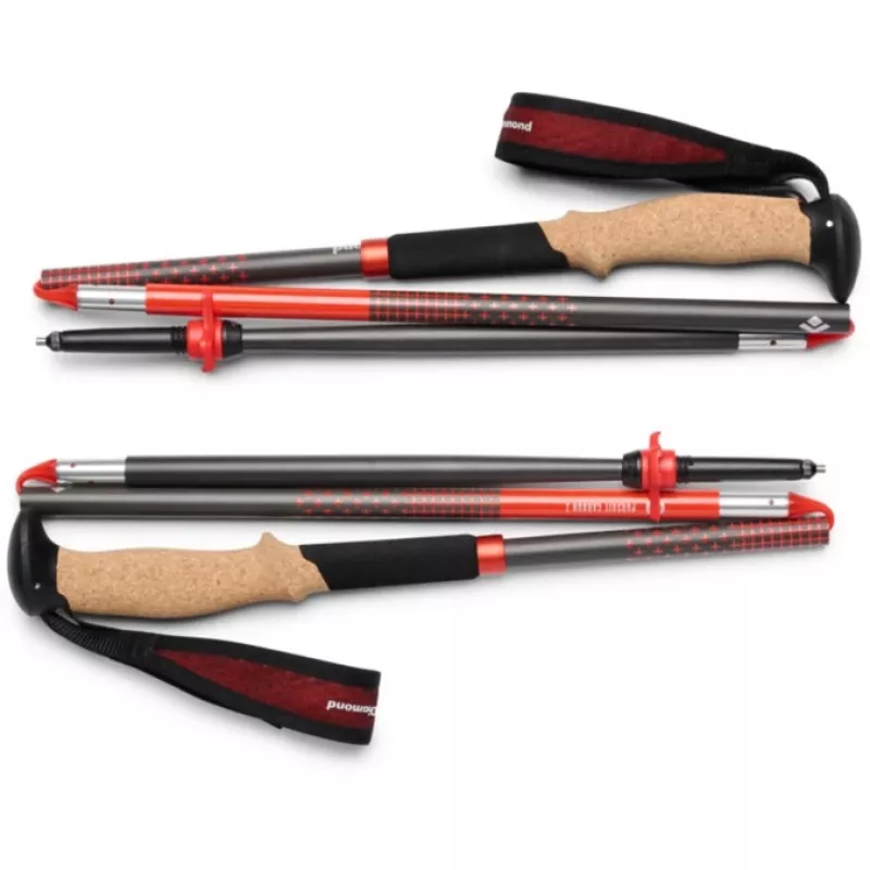 Pārgājienu nūjas Pursuit Carbon Z, Fitnesa ierīce antracīts/oranža, 1 pāris, 130 cm