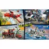 Konstrukciju rotaļlieta LEGO City Ugunsdzēsēju stacija ar grozāmo kāpņu transportlīdzekli 60414 — 843 detaļas, 5 minifigūras, 220×320×140 mm