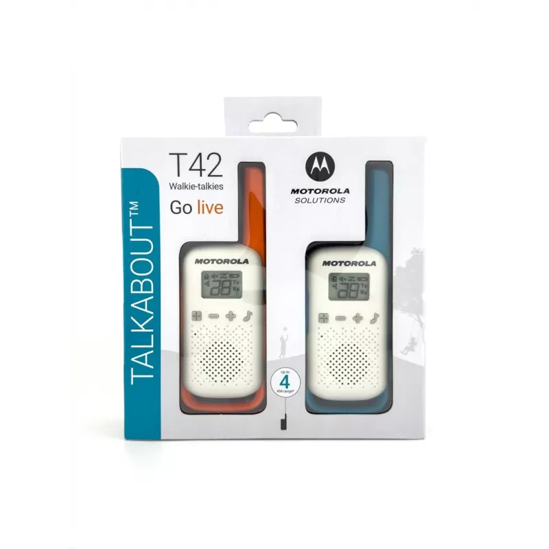 Motorola Talkabout T42 - rācija, 2 gab. (oranža-zila)