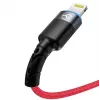 USB uz Lightning datu kabelis Tellur, 3A, 1,2 m, LED indikators, sarkans