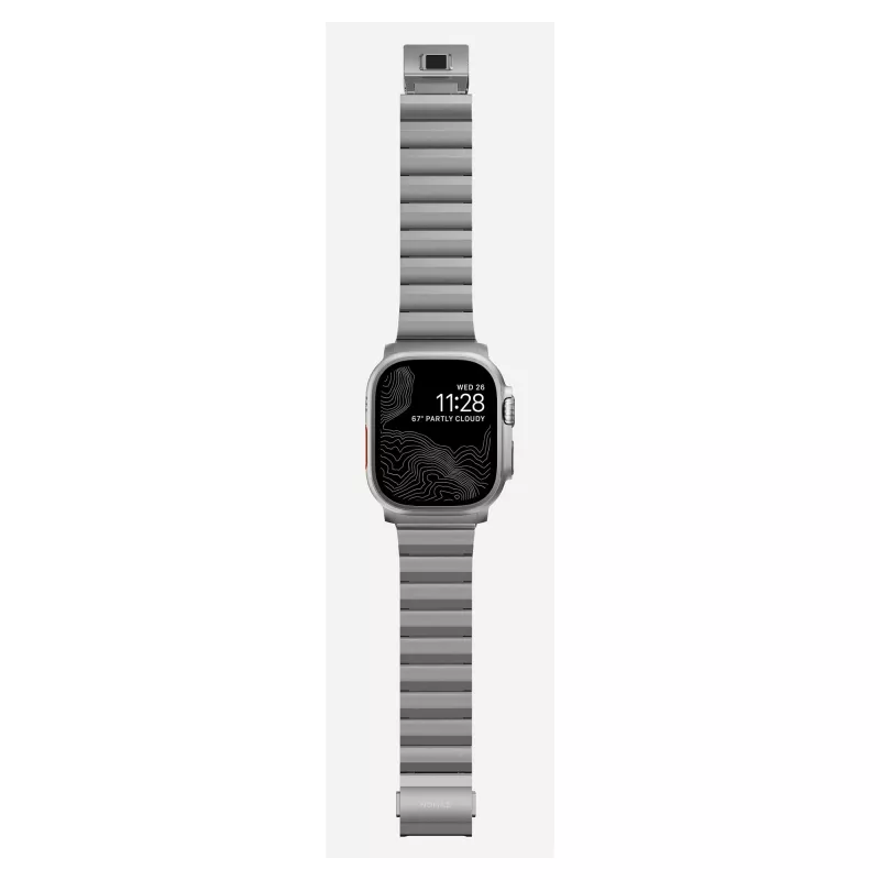 NOMAD Titāna siksna Apple Watch 46mm/49mm Sudraba